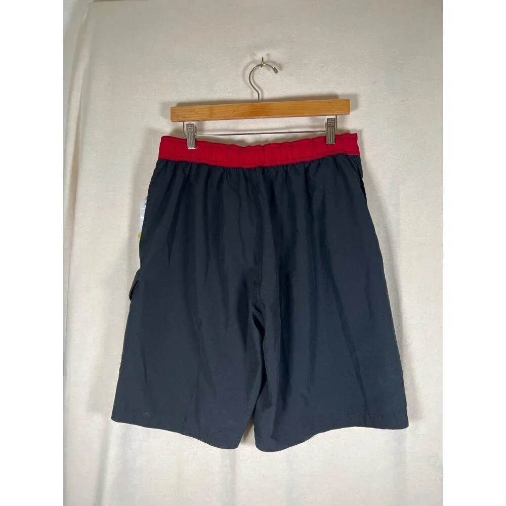 NWT Speedo Size M Black Red‎ Black Swim Shorts / Trunks Color Blocked Speedry